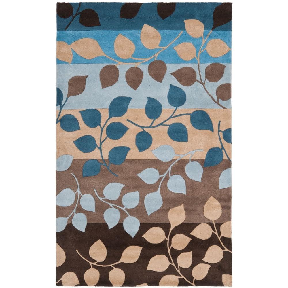 4 Ft X 6 Fl Area Rug Soh785b, Brown And Blue Rug