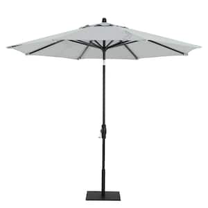9 ft. Aluminum Market Twist Tilt Patio Umbrella in Sunbrella Cast Mist