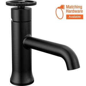 Trinsic Single Handle Single Hole Bathroom Faucet with Metal Pop-Up Assembly in Matte Black