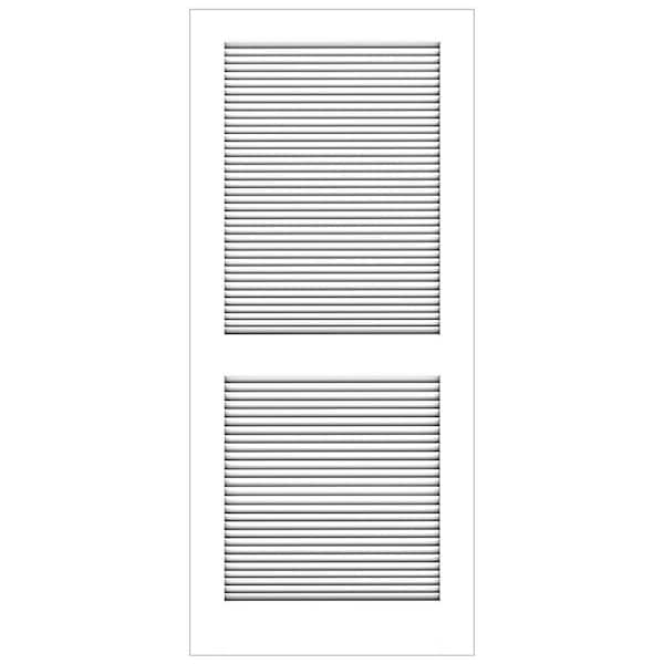 20 in. x 80 in. x 1-3/8 in.  1-1/4 in Louver, Primed Wood Door Slab