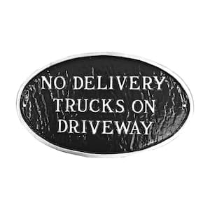 No Delivery Trucks on Driveway Small Oval Statement Plaque-Swedish Iron