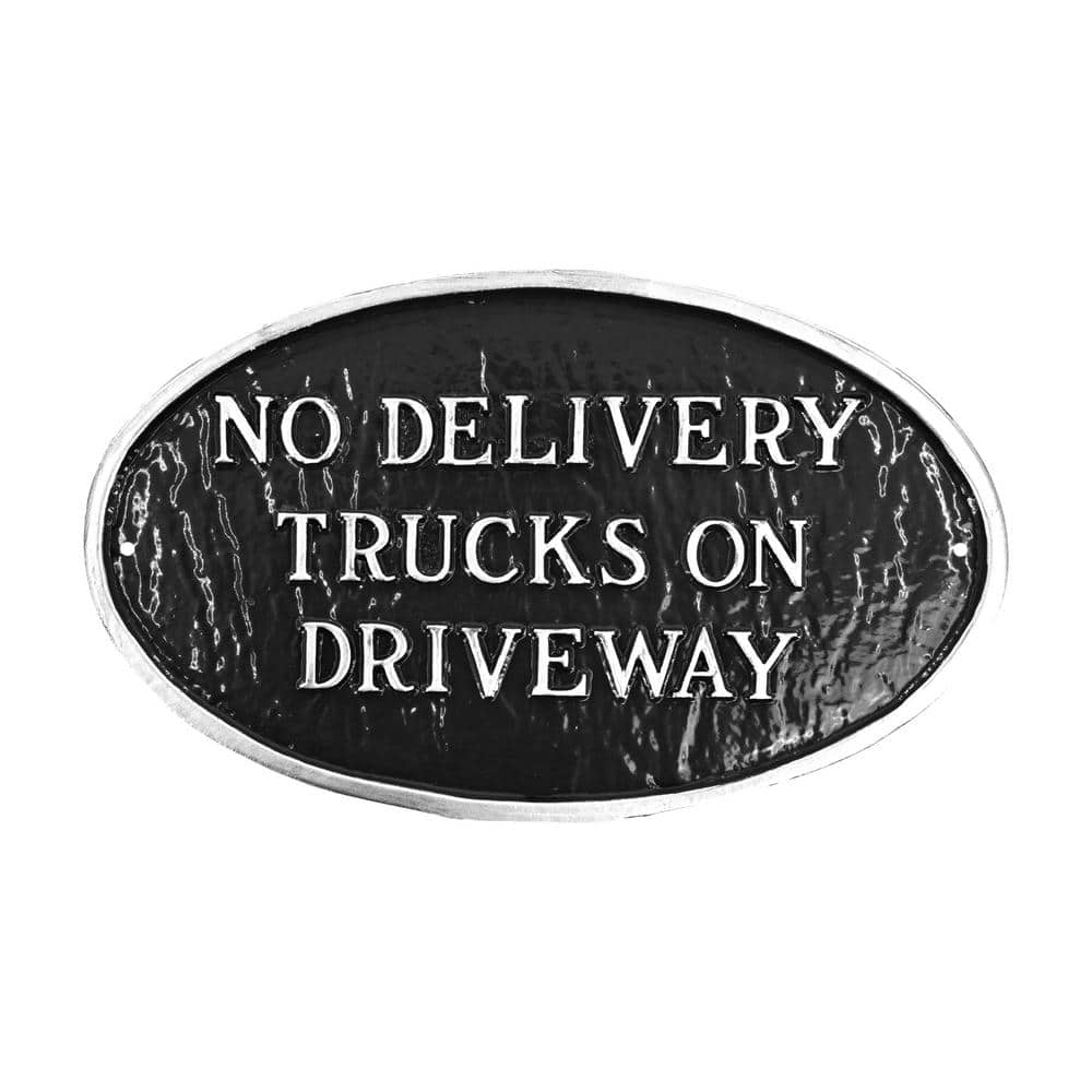 No Delivery Trucks on Driveway Small Oval Statement Plaque-Swedish Iron price history on PriceWatchPro