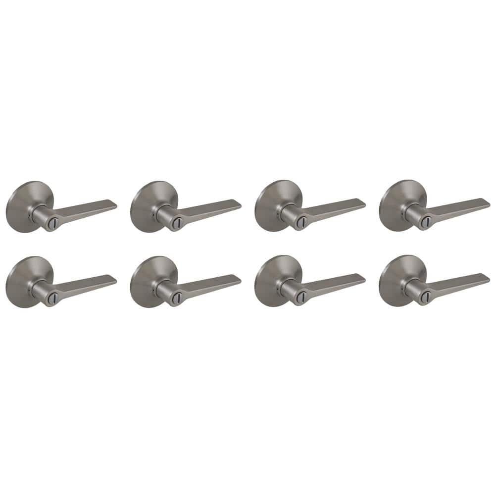 Freedom Satin Nickel Bed/Bath Door Lever 8-Pack