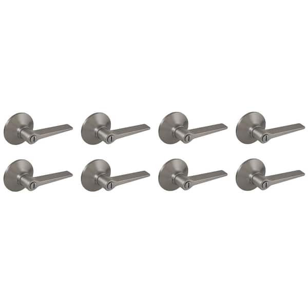 Freedom Satin Nickel Bed/Bath Door Lever 8-Pack