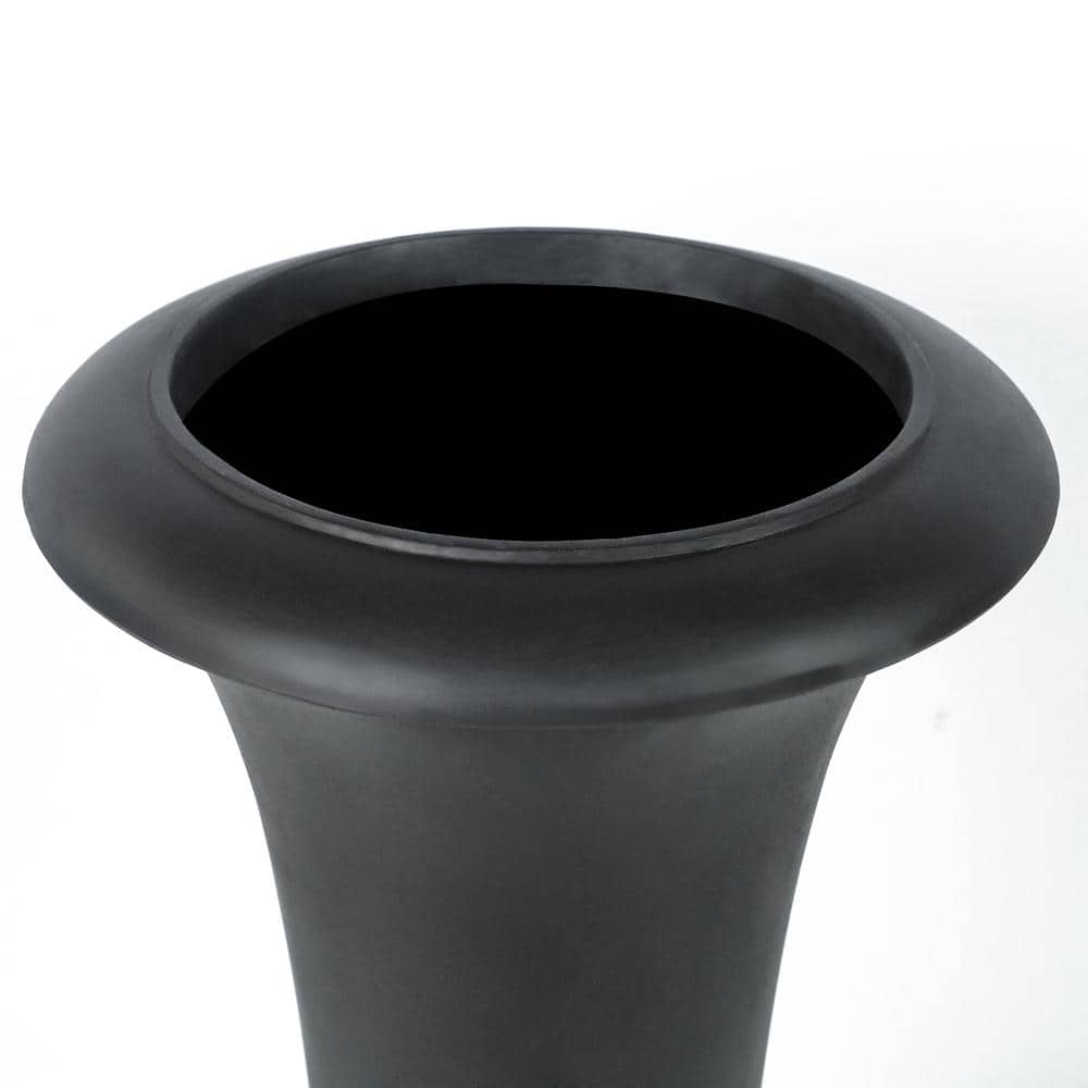 Elegant 25" Matte Black MgO Slim Urn Planter for Outdoor Elegance