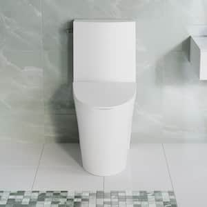 St. Tropez 1-Piece 1.28 GPF Single Flush Elongated Toilet in White Seat Included