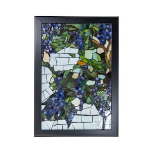 Grapevine 18 in. Wall Art Decor with Hand Rolled Art Glass Style