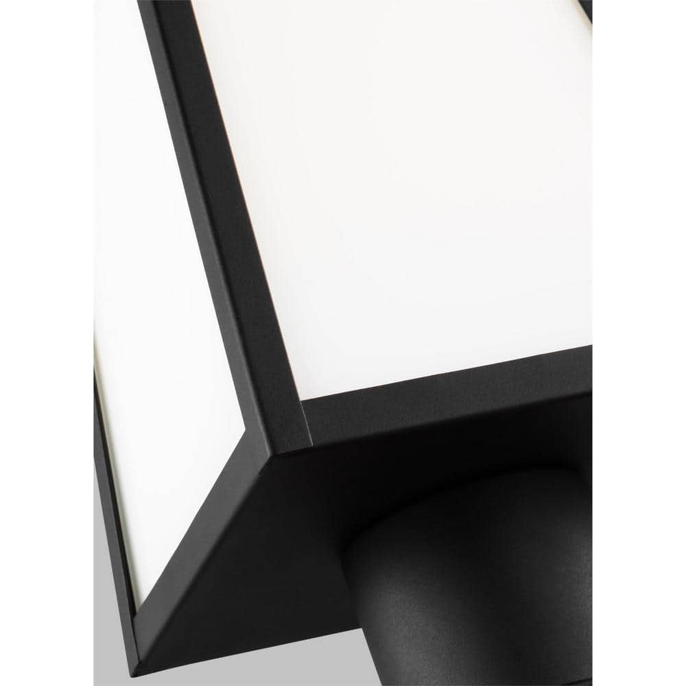 Black Outdoor Post Lantern with Clear Glass Panels