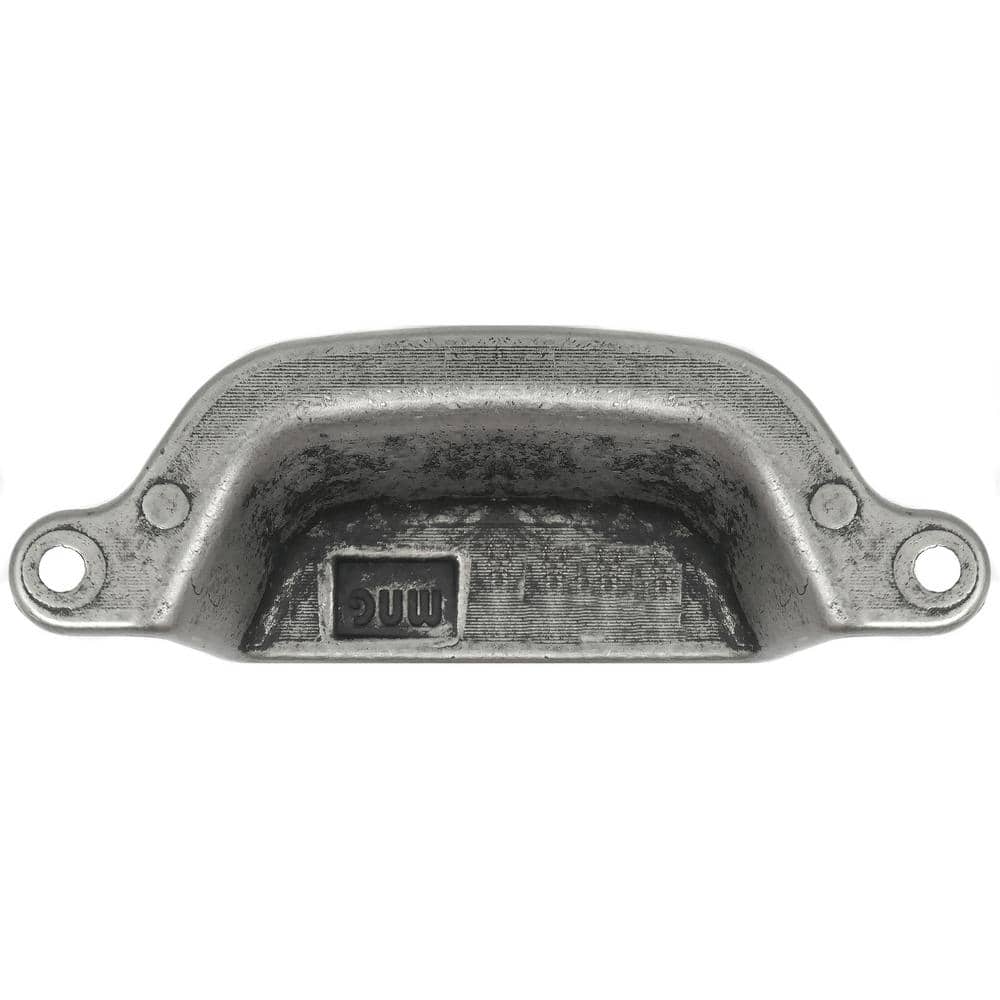 Riverstone Distressed Pewter 6" Cup Pull with Mounting Hardware