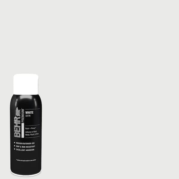 BEHR PREMIUM 12 oz. #52 White Satin Interior/Exterior Spray Paint and Primer Aerosol