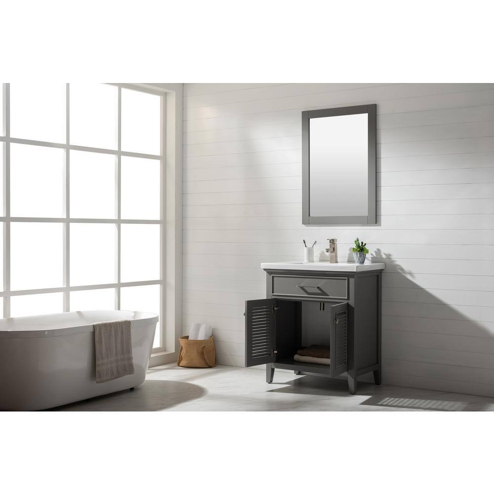 Cameron 30" Gray Wood Single Sink Bathroom Vanity