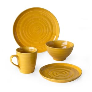 16-Piece Casual Yellow Dinnerware Set (Service for 4)