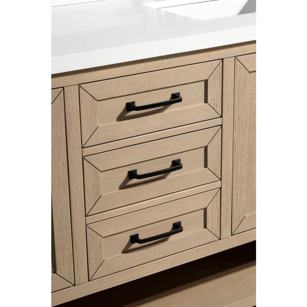 Venice 60" Oak Gray Solid Wood Double Bathroom Vanity