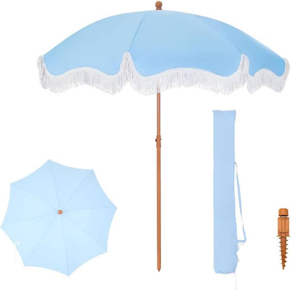 7 foot patio umbrella home depot 7 ft. Steel Manual Lift Patio Umbrella in Light Blue L0CHYNZ1G4