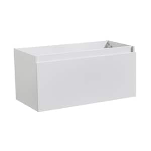 Mezzo 36 in. Modern Wall Hung Bath Vanity Cabinet Only in White