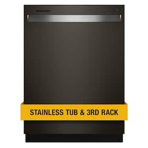 24 in. Black Stainless Top Control Built-In Tall Tub Dishwasher with Third Level Rack, 47 dBA