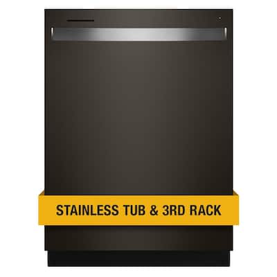 24 in. Black Stainless Top Control Built-In Tall Tub Dishwasher with Third Level Rack, 47 dBA