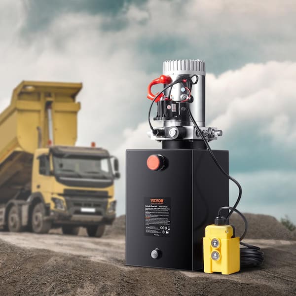12 qt. 12-Volt 3200 PSI Hydraulic Power Pump Electric Dump Trailer Pump with Steel Reservoir for Car Lift