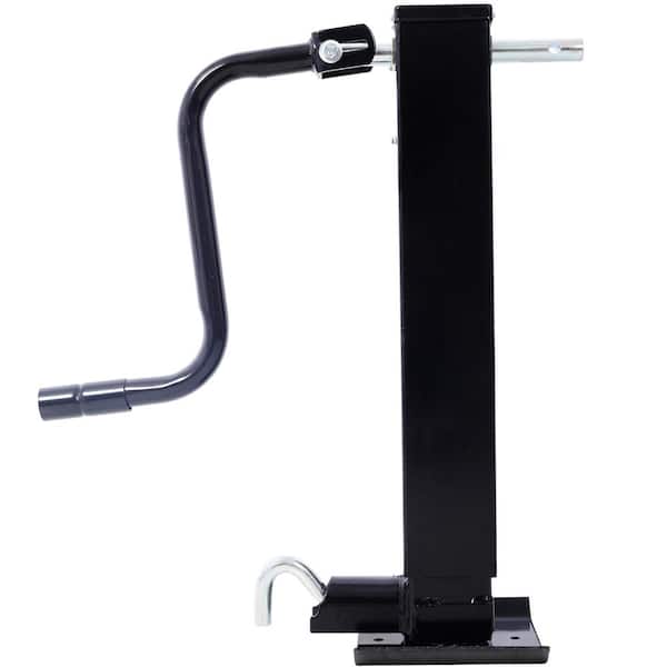 Amucolo 1000 lbs. Black Heavy-Duty Square Tube Weld on Trailer Jack, Sidewind Crank, No Mount Square Jack Tube, 26 in. Travel