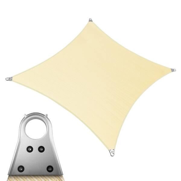 Super Ring 18 ft. x 18 ft. Sun Shade Sail with Cable-Beige
