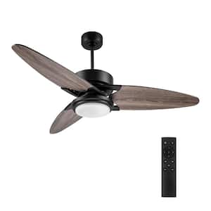 Maxwell 52 in. Color Changing Integrated LED Indoor Black DC Motor Ceiling Fan with Light Kit and Remote Control