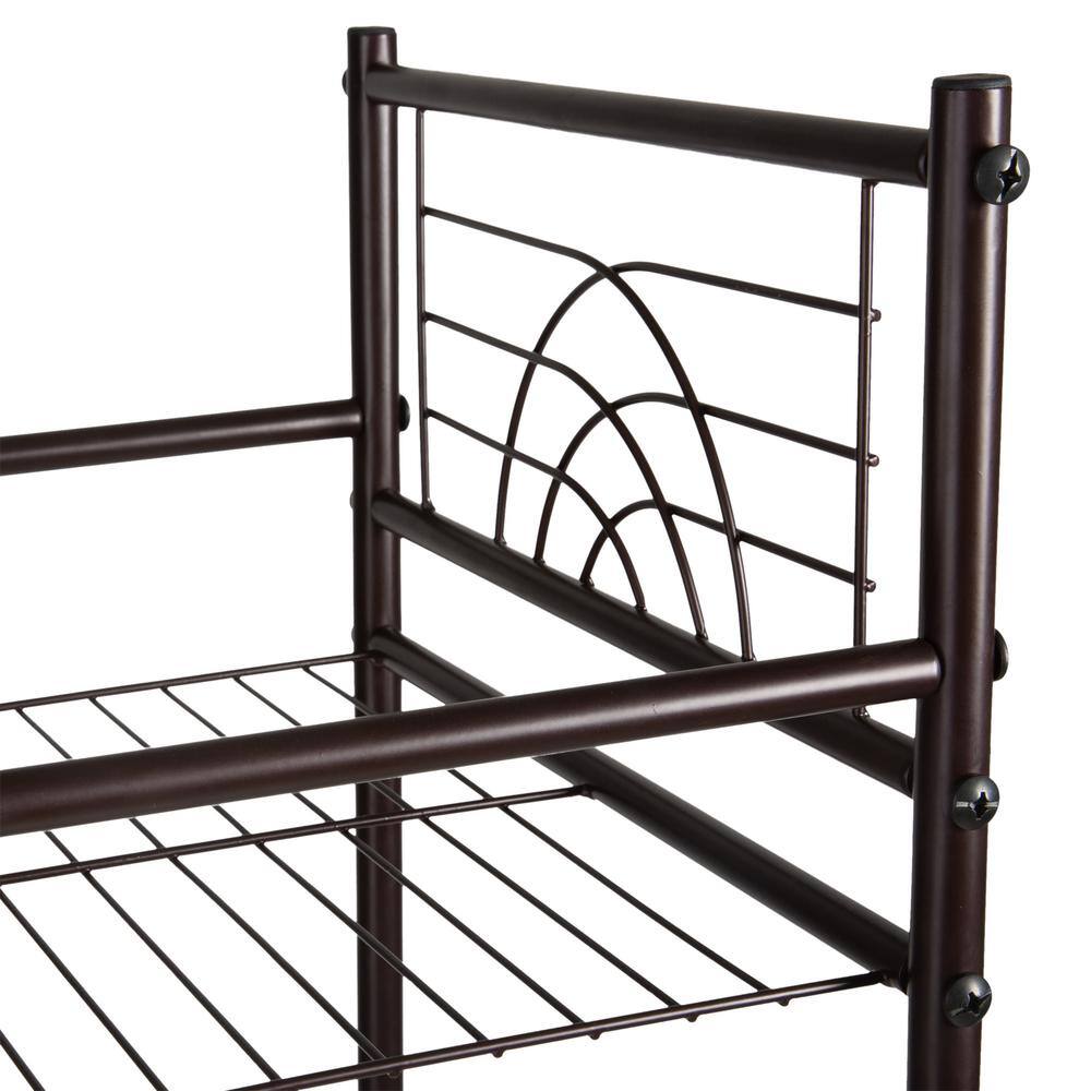 Bronze 5-Tier Freestanding Bathroom Storage Shelf with Basket
