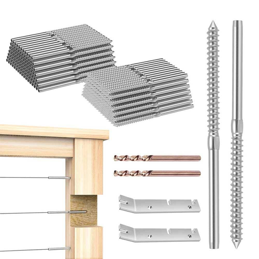 8 in. x 0.125 in. 10 Pack 1/8 Cable Railing Swage Threaded Stud Tensioner for Metal Post T316 Stainless Steel Silver price history on PriceWatchPro
