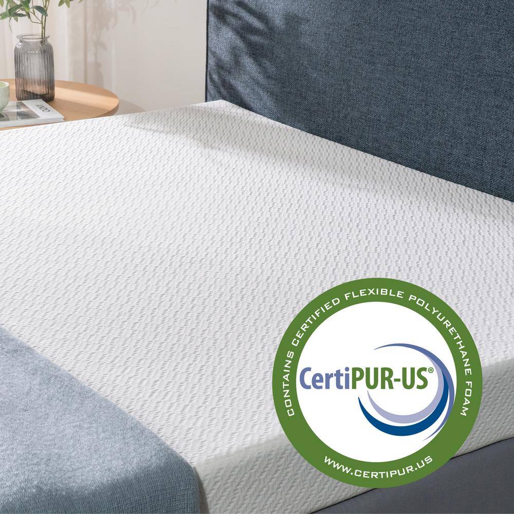 Twin 4" White Gel Memory Foam Mattress Topper