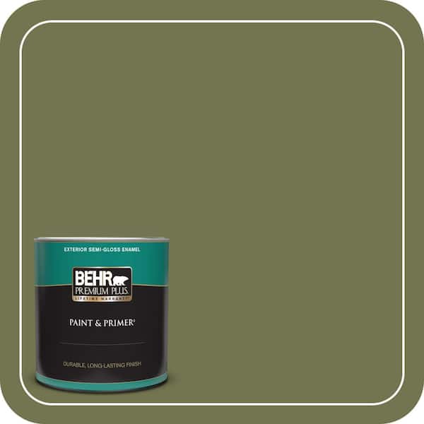 BEHR PREMIUM PLUS 1 qt. #S360-6 Secret Meadow Semi-Gloss Enamel Exterior Paint & Primer