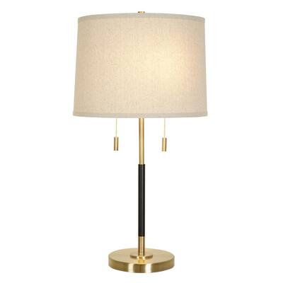 3-Way Rotary Switch and LED Bulb Catalina Lighting Logan 33.25 Brushed Nickel Metal Arc Table Lamp with Off-White Faux Silk Shade 20722-001 