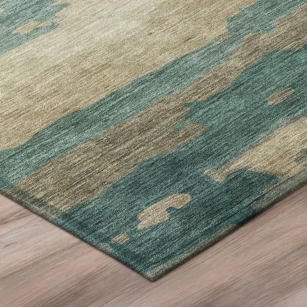 Chantille Machine Washable Indoor/Outdoor Abstract ACN2870 Teal 2 ft. x 7 ft. Runner Rug