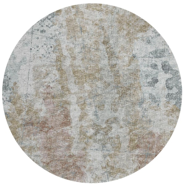 Addison Rugs Accord Blue 8 ft. x 8 ft. Abstract Indoor/Outdoor Washable Area Rug