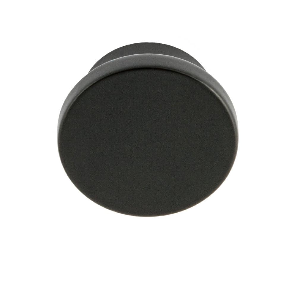 Matte Black Round Modern Cabinet Knob with Mounting Hardware