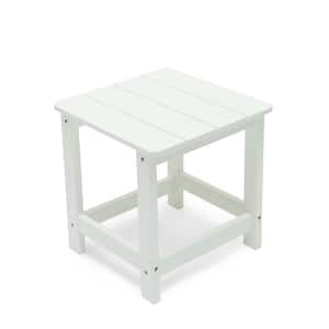 Portola White All Weather Plastic Indoor-Outdoor Side Table