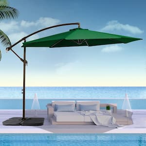 120 in. Innovative Tilt Design Offset Cantilever Umbrella in Green