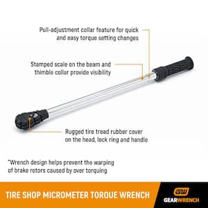 1/2 in. Drive 30 ft./lbs. to 250 ft./lbs. Tire Shop Micrometer Torque Wrench