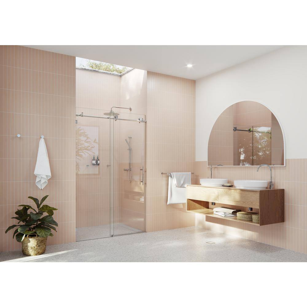 Eclipse 48" x 78" Frameless Glass Sliding Shower Door in Polished Chrome