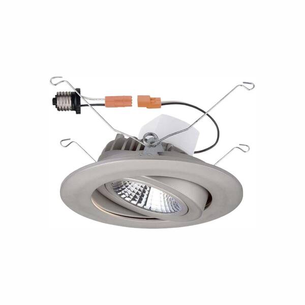 Commercial Electric 5 in. Brushed Nickel Recessed LED Gimbal Trim