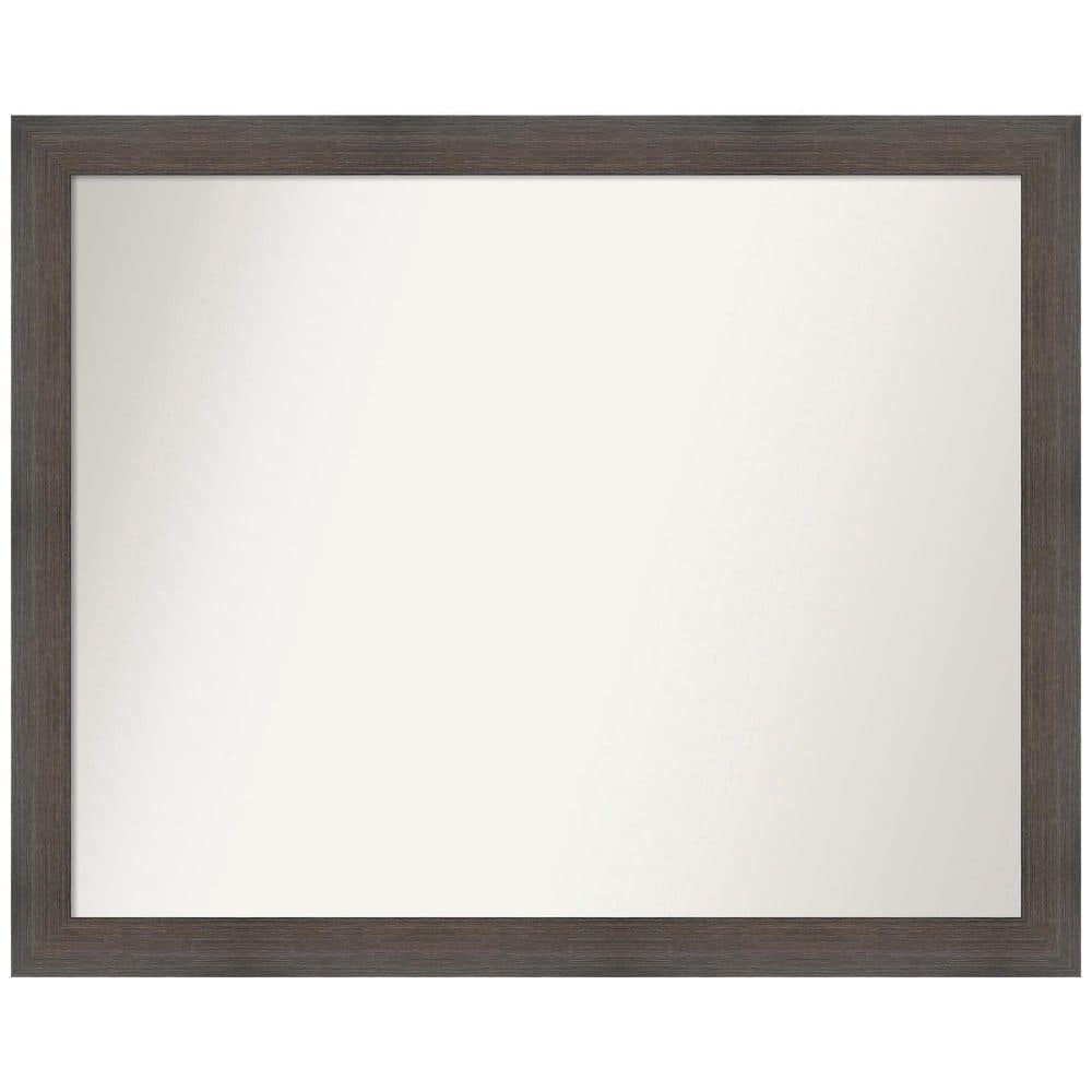 Amanti Art Hardwood Chocolate Narrow 31 In W X 25 In H Non Beveled Wood Bathroom Wall Mirror