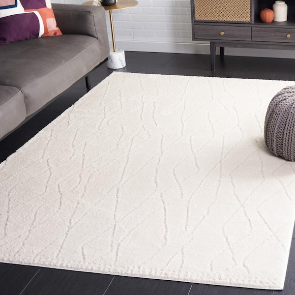 Melody Ivory/Beige 9 ft. x 12 ft. Abstract Diamond Area Rug