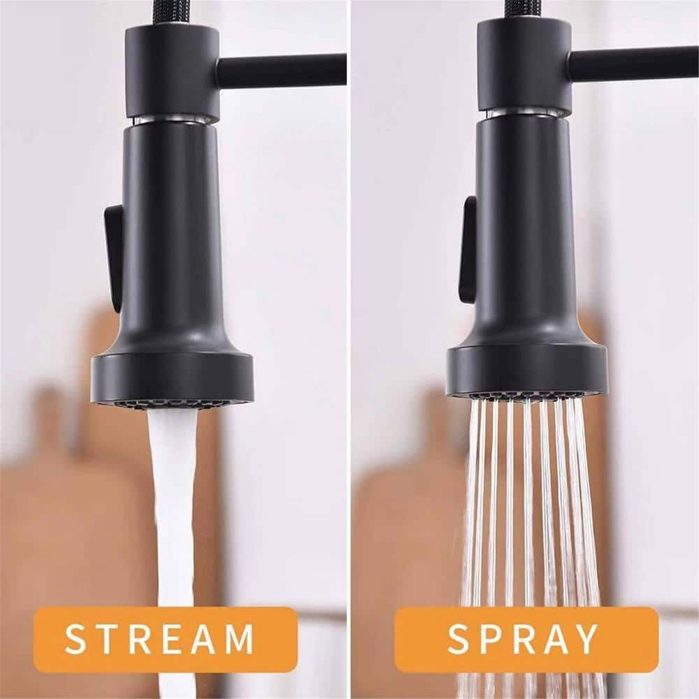 Matte Black Touchless Pull Down Kitchen Faucet with Spray
