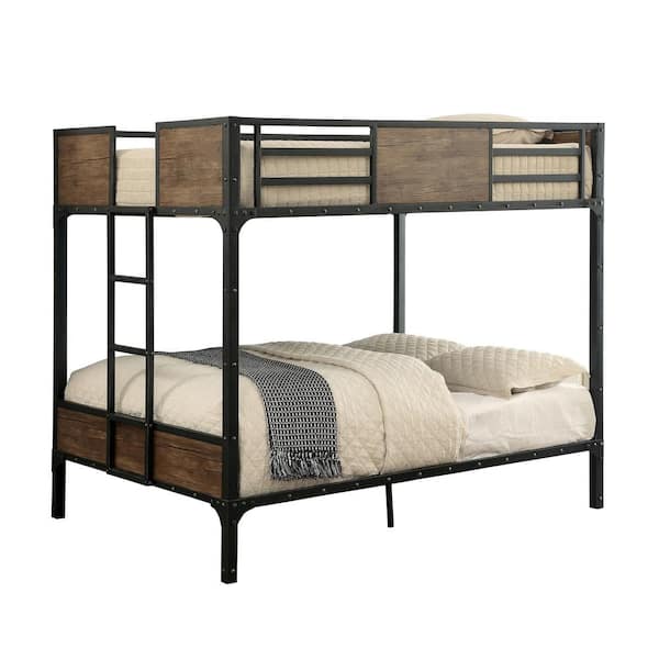 Furniture of America Landonne Black Full Over Full Metal Bunk Bed