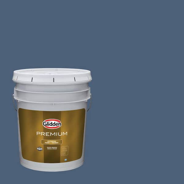 Glidden Premium 5 gal. PPG1163-6 Blue Fjord Satin Exterior Latex Paint