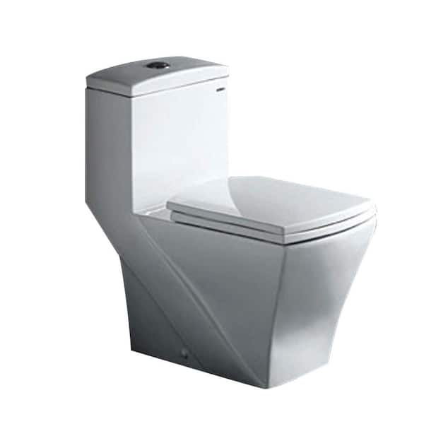 Fresca Salerno 1-Piece Dual-Flush Elongated Toilet in White-DISCONTINUED