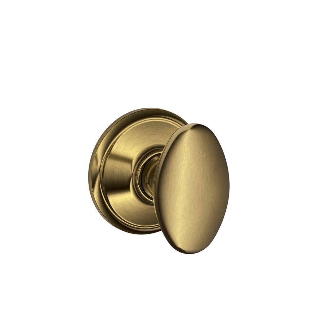 Schlage Siena Antique Brass Passage Hall/Closet Door Knob F10 SIE 609 The  Home Depot