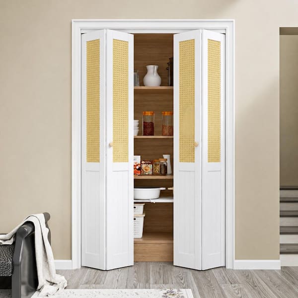 EH PUERTA 48 in. x 80 in. Imitated Rattan Weaving Paneled and