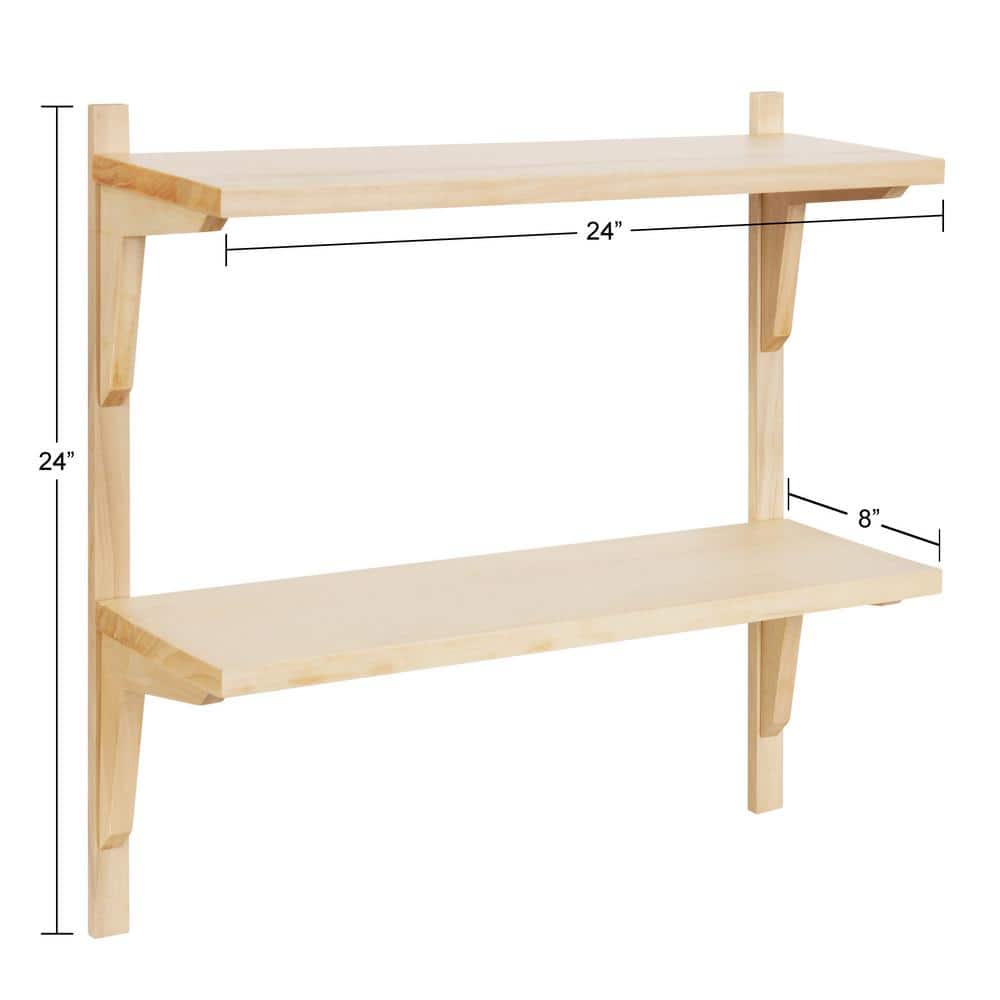 Meridien 24" Natural Poplar Floating Wall Shelf