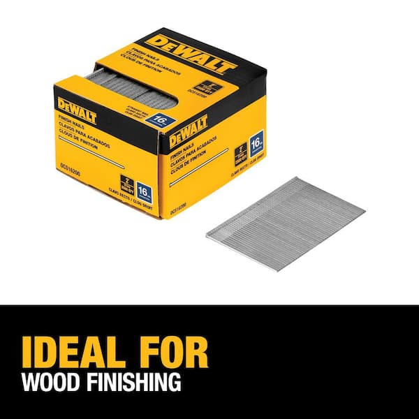 DEWALT - 2 in. x 16-Gauge Bright Finish Straight Collated Finishing/Casing Nail (2500 per Box)
