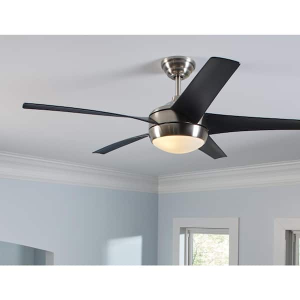 Home Decorators Windward IV 52 in LED Indoor B.Nickel Ceiling Fan w/Light&Remot 
