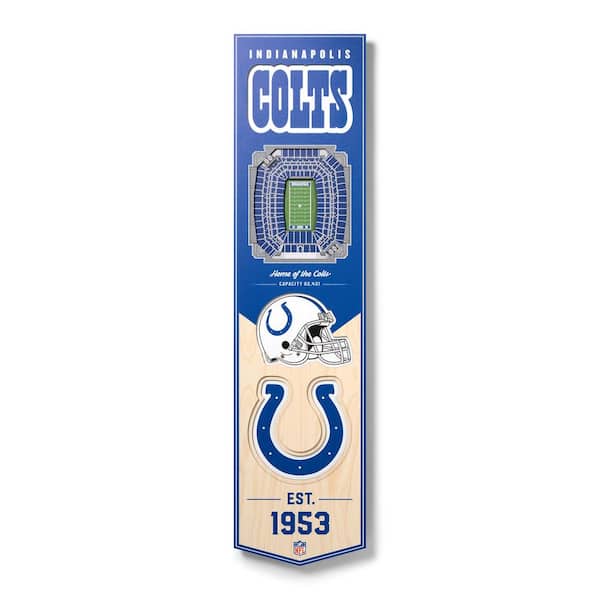 YouTheFan NFL Indianapolis Colts Wooden 8 x 32 3D Stadium Banner Decorative Sign -Lucas Oil Stadium